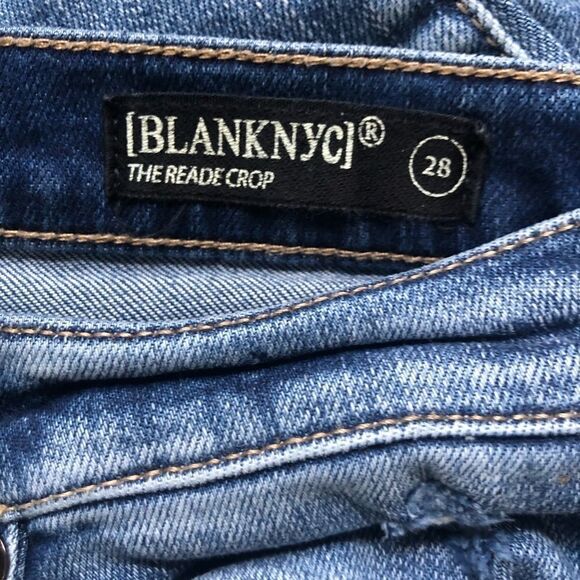 Blank nyc Jeans, Reade Crop, Blue, Distressed Size 28 - Picture 3 of 4